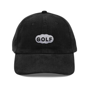 Embroidered Vintage Corduroy Cap - Retro Golf Hat, Classic Embroidered Baseball Cap, Dad Hat, Golf Lover Gift, Vintage Style Headwear