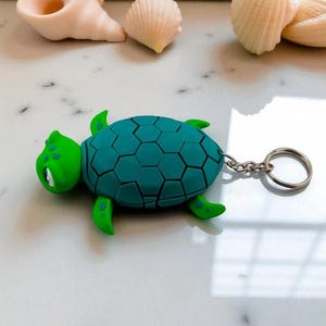 Myrtle the Turtle Keychain – Flexible Sea Turtle Fidget Toy - Cute Ocean Animal Zipper Pull & Gift for Kids, Backpacks, or Key Rings - ADHD