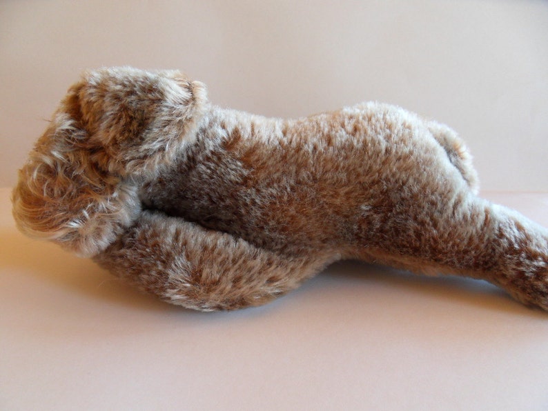 Steiff dog, floppy Raudi, sleeping dachsund,, with button, large,mohair, made in Germany 193 image 1