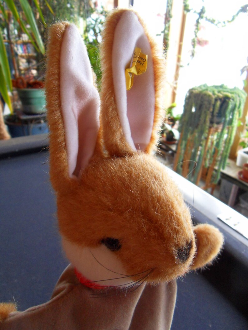 Steiff Rabbit Hand Puppet Rabbit Handpuppet W.button/flag | Etsy