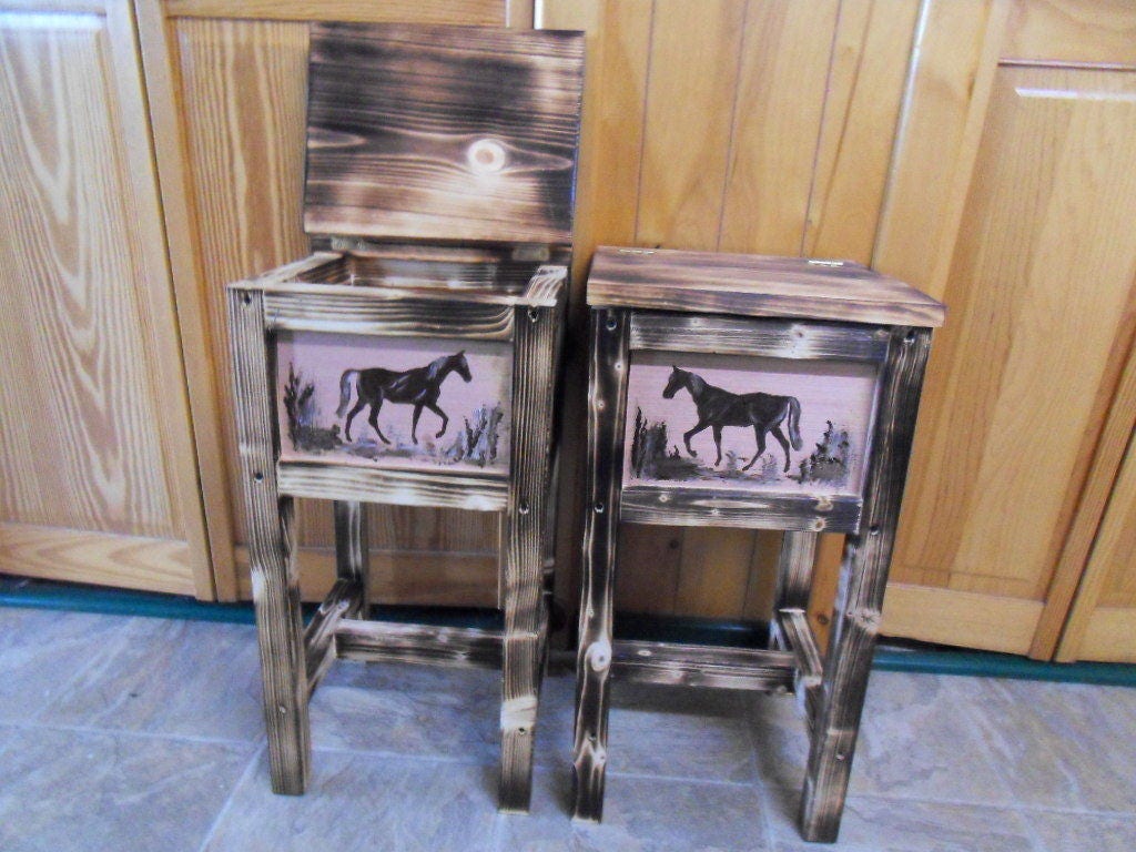 Set of 2 northwoods horse tables nightstand end table horses Etsy