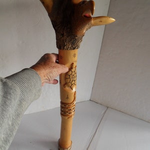 Vintage Indian Golden Eagle war club Tomahawk authentic 23&quot; long wood