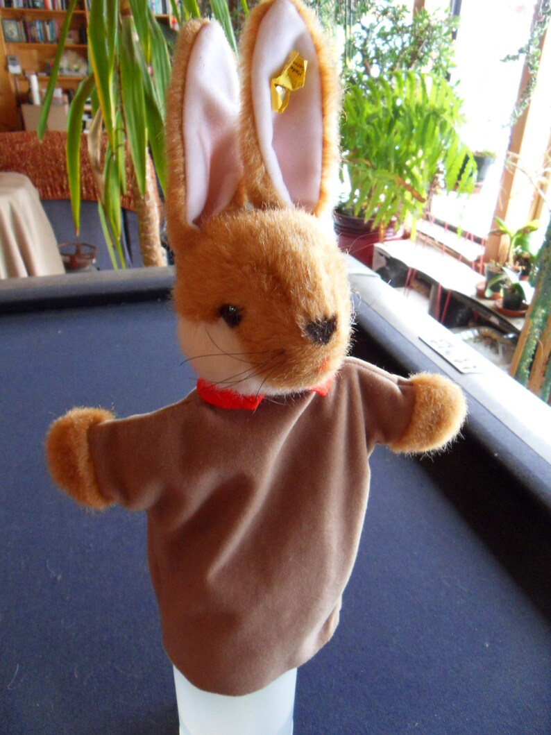 Steiff Rabbit Hand Puppet Rabbit Handpuppet W.button/flag Etsy