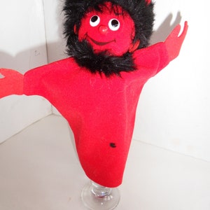 Steiff devil hand puppet button flag made in Germany 2511