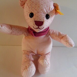 Steiff bear, pink bear, ,w. button/ flag, 1038