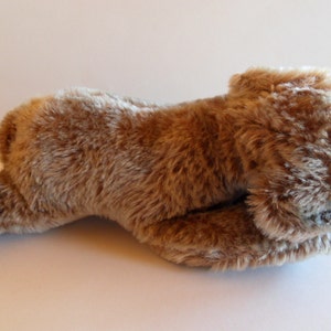 Steiff dog, floppy Raudi, sleeping dachsund,, with button, large,mohair, made in Germany 193 image 3