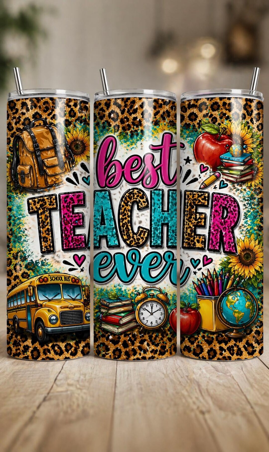 Teacher Appreciation Gift Tumbler | Best Teacher Ever Cup | 20oz Skinny ...