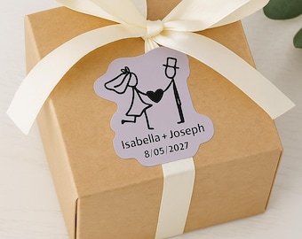 Custom Wedding Save The Date Stickers - Personalized Bride and Groom- Name + Date Favor- Engagement Party, Bridal Shower Gift, Wedding Seals