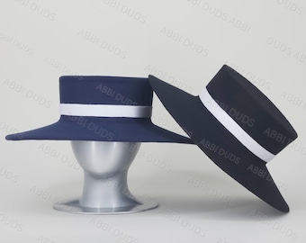 Schwarzer Wollzylinder im Stil von Melania Trump – Elegantes, breitkrempiges Accessoire für formelle Anlässe