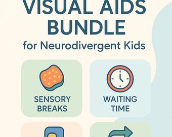 Printable Visual Supports Bundle | Sensory Breaks, Calm Down Corner, First-Then, Transitions and Waiting Visual Aids for Autism & ADHD