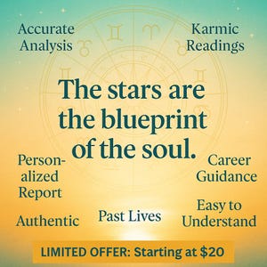 Past Life and Karmic Astrology Reading, Soul Purpose, North Node, Saturn, Chiron, Digital PDF