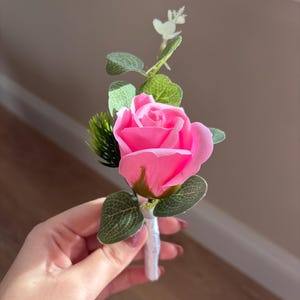 Mini Eternal Rose Bouquet, Artificial Soap Flowers, Small Rustic Flower Arrangement, Gift for Her, Wedding Favor,Mother’s Day, Birthday Gift Custom Boutonniere