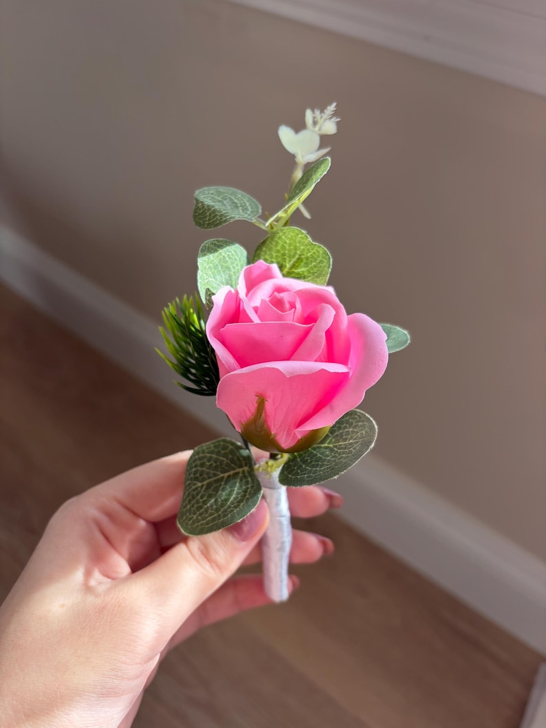 Mini Eternal Rose Bouquet, Artificial Soap Flowers, Small Rustic Flower Arrangement, Gift for Her, Wedding Favor,Mother’s Day, Birthday Gift Custom Boutonniere