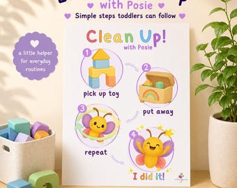 Make Clean Up Easier • Toddler Clean Up Chart • Toy Pickup Routine • Visual Schedule Printable
