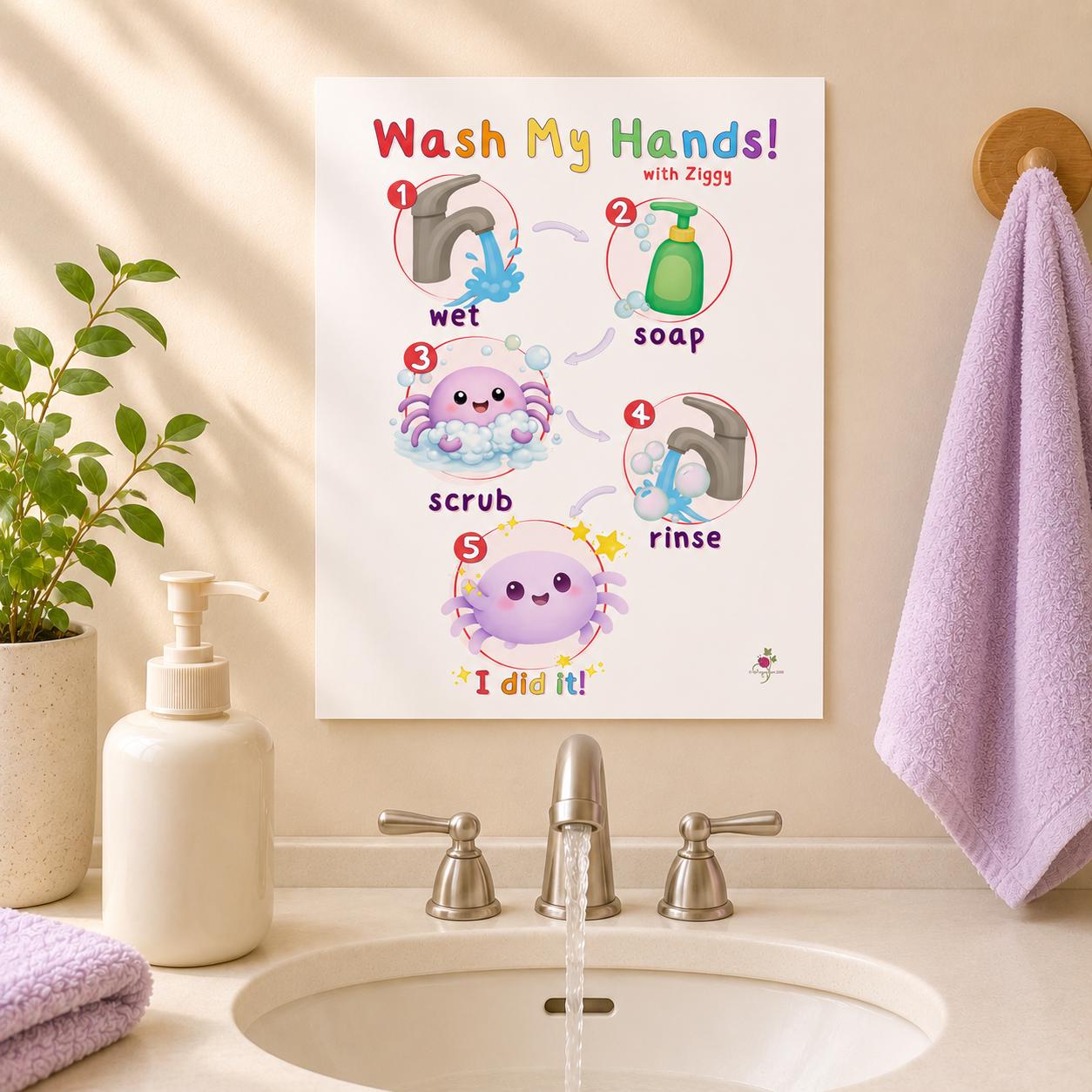 Make Hand Washing Easy • Toddler Hand Washing Chart • Visual Routine ...