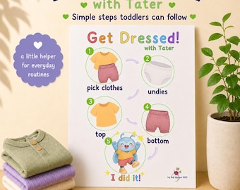 Make Getting Dressed Easier • Toddler Get Dressed Chart • Visual Routine Printable • Ages 1–4