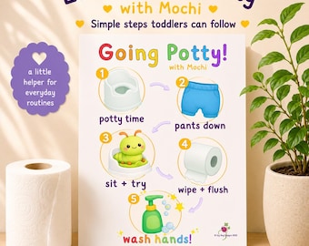 Make Potty Training Easier • Toddler Potty Chart • Visual Routine Printable • Ages 1–4