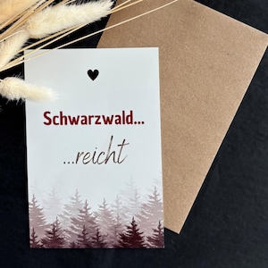 Aluschild Grußkarte mit Umschlag C6 Kraftpapier Geschenk Geburtstag Schwarzwald Schild
