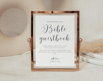 Sign Our Bibel Hochzeitsschild: Religiöses Gästebuch Template (Digitaler Download