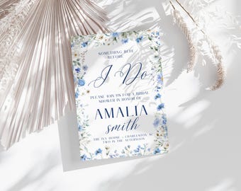 Blue Before I Do Bridal Shower Invitation Template Editable Wedding Shower Invite Blue Bridal Party Invite Instant Download