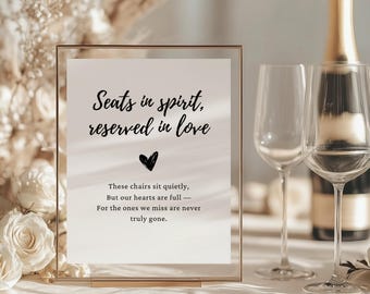 Wedding Memory Chair Sign for Loved Ones In Memory of Wedding Sign Remembrance Sign for Empty Chair Memorial Chair Decor