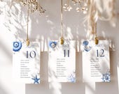 Beach Wedding Table Number Template: Editable Coastal Decor (Digital Download