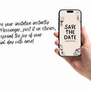 Whimsical Hand-Drawn Wedding Video Invitation Template (Digital Invite) image 3