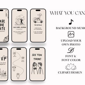 Whimsical Hand-Drawn Wedding Video Invitation Template (Digital Invite) image 2
