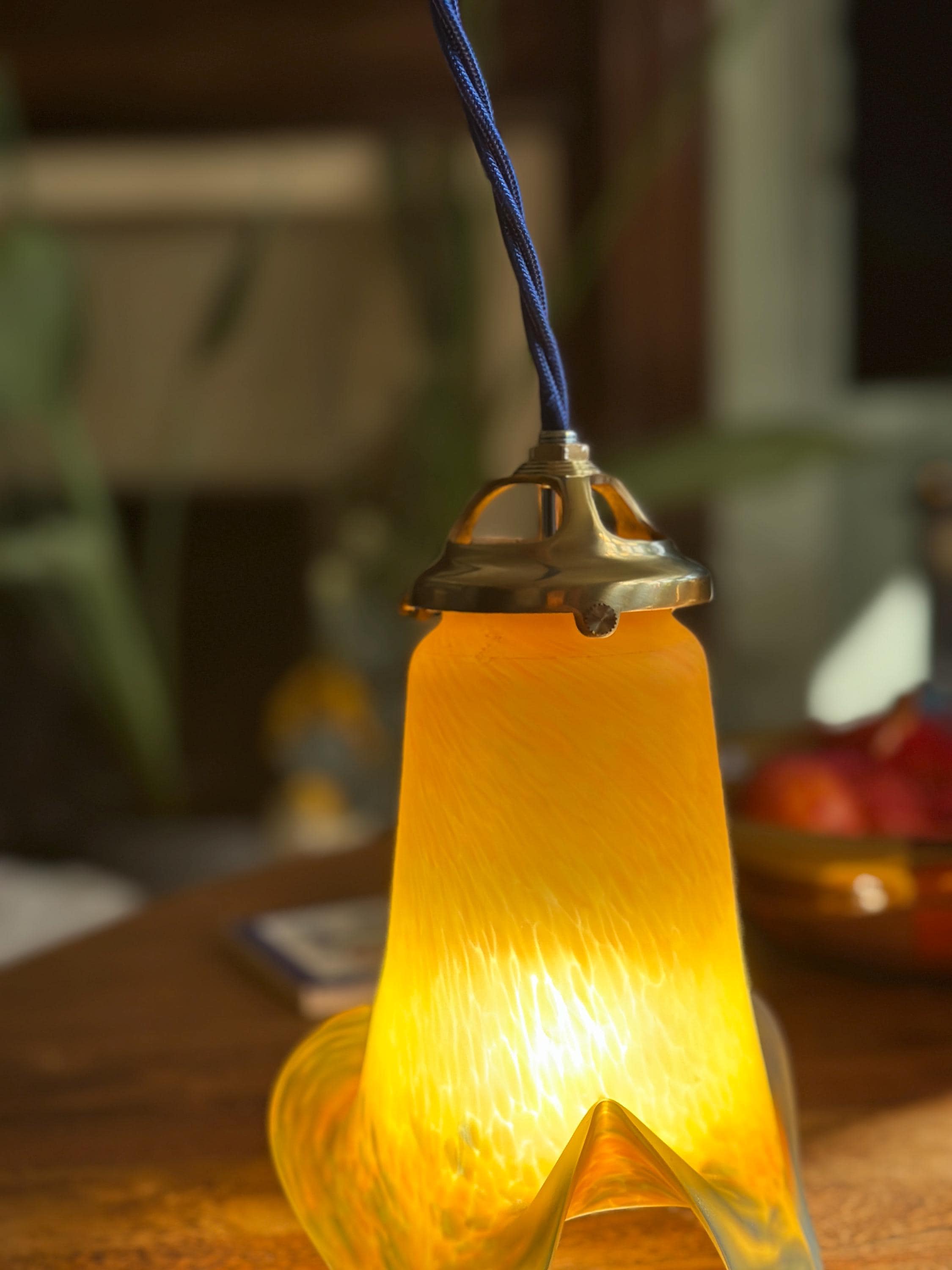 ヴィンテージアールヌーボーオリジナル吊り下げランプ - Etsy 日本