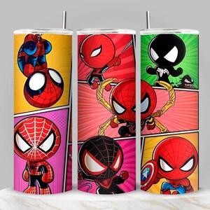 Cartoon Hero Tumbler Wrap  20 oz Sublimation PNG – Bestselling Bright Character Cup Design