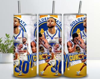 Stephen Curry Tumbler Wrap PNG – Golden State Basketball 20oz Skinny Tumbler DesignDigital Sublimation File for Sports Fans Instant Download