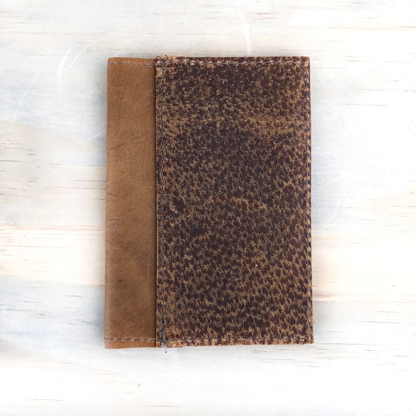 Handmade Leather Passport Holder Wallet - Rustic Mens Leather