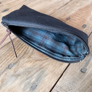 1 Waxed Canvas Zippered Pouch Case Purse Holder Camera Card image 3