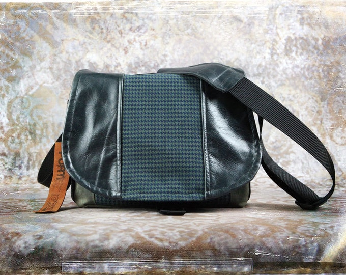 Leather Camera Bag Houndstooth Leather Medium DSLR Etsy
