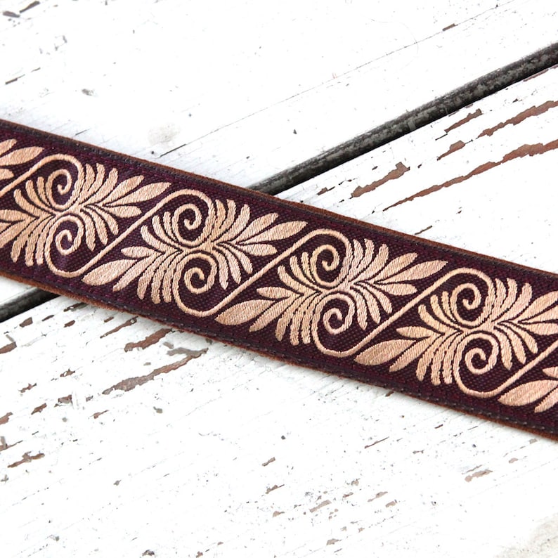 Handmade Leather and Suede Camera Strap Burgundy Scrolls DSLR PRE-ORDER