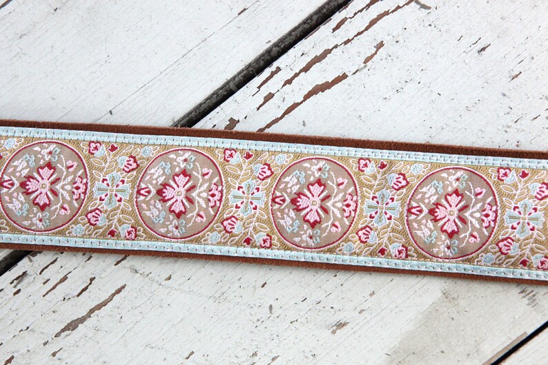 Handmade Leather and Suede Camera Strap Marie Antionette Style DSLR
