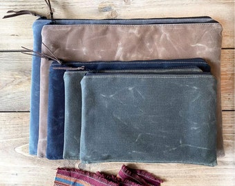 Laptop and Ipad Padded Sleeve Waxed Canvas Zippered Sleeve Pouch Case Holder Macbook Pro Computer