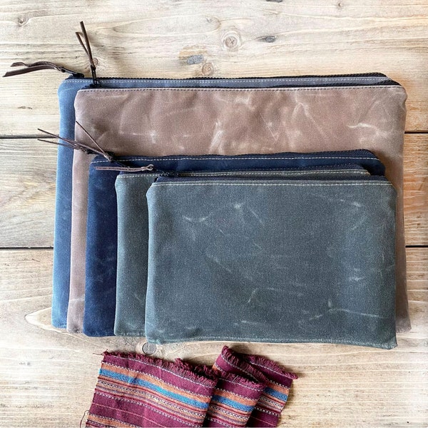 Funda acolchada para portátil y iPad, funda de lona encerada con cremallera, funda para MacBook Pro