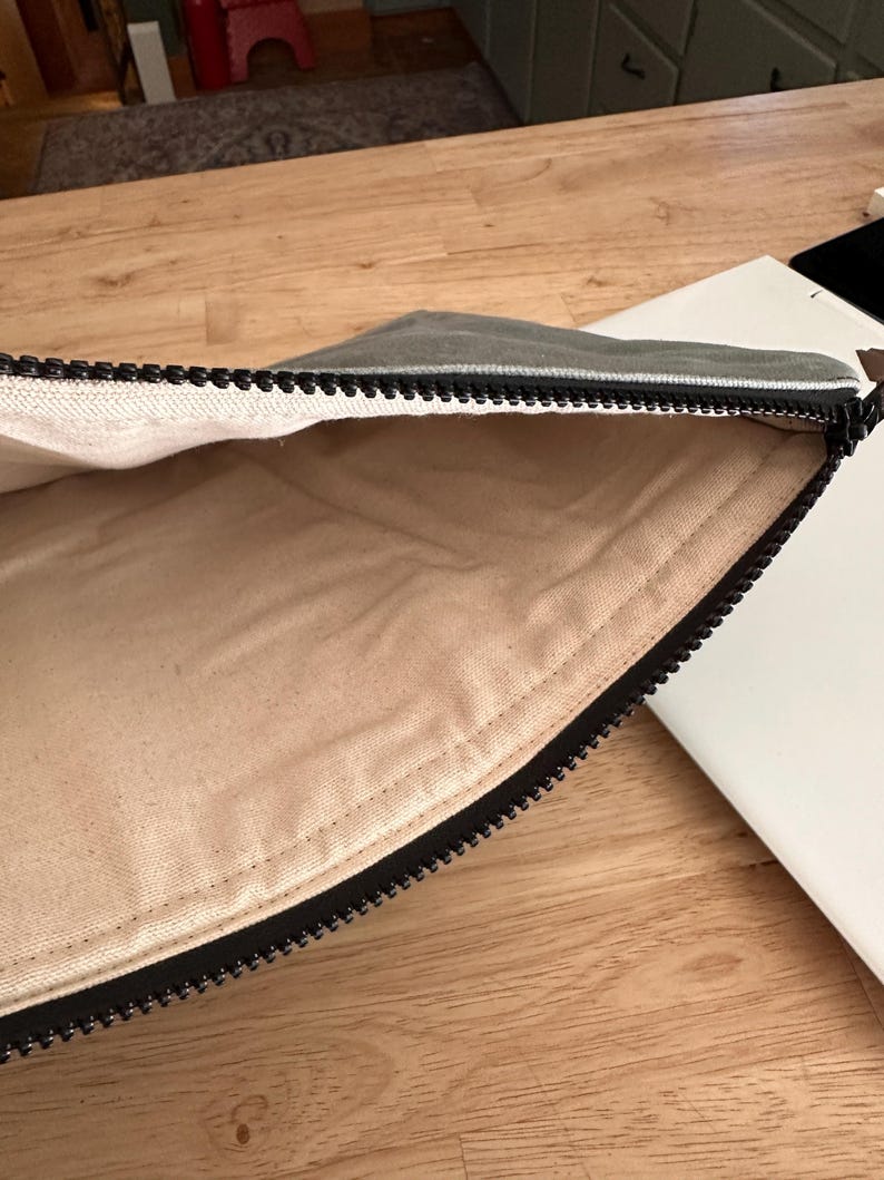Waxed Canvas Padded Laptop Sleeve - MacBook Pro, Dell, HP, iPad Protective Case, Water Resistant image 6
