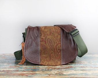 Camera Bag - PRE-ORDER Handmade Leather Vintage Paisley Case Satchel