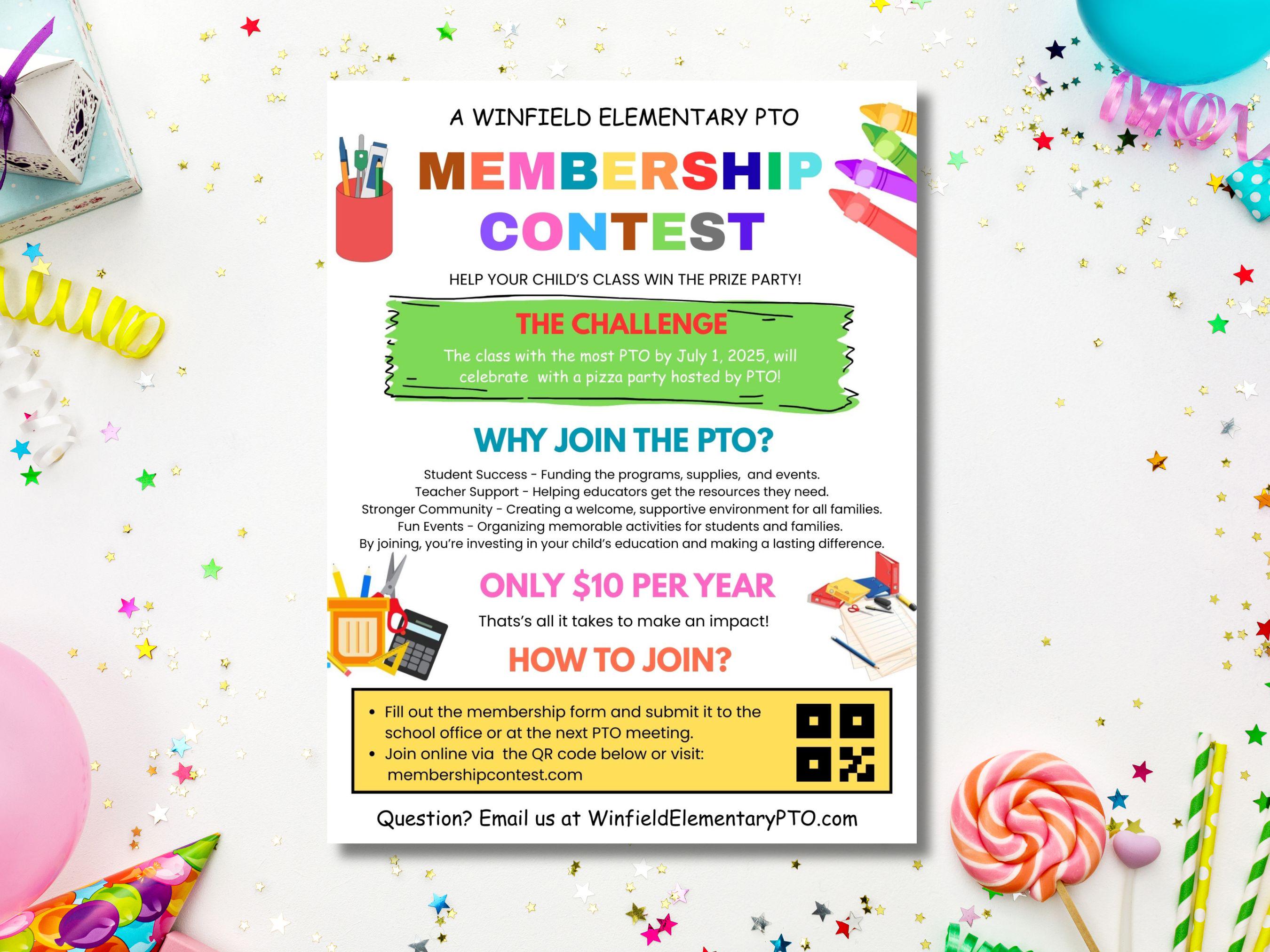 Contest Incentive Format Editable PTA Membership Contest Flyer: Pizza Party Incentive (canva ...