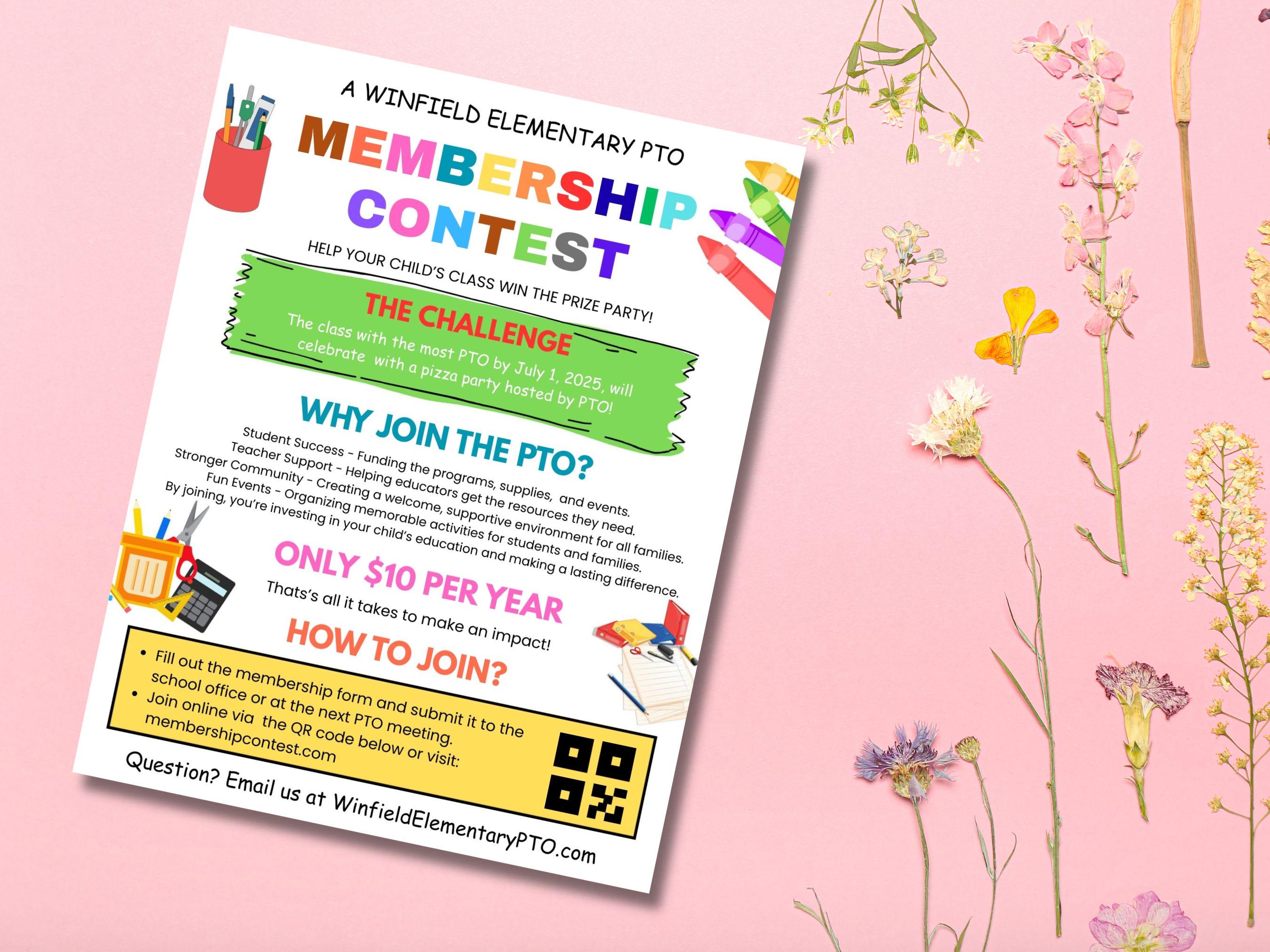 Contest Incentive Format Editable PTA Membership Contest Flyer: Pizza Party Incentive (canva ...