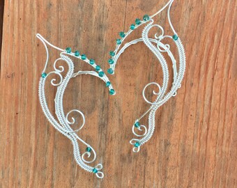 Wasser Nymphe Manschetten. Elfen Ohr Manschetten. Silber Elfen Ohr Manschetten. Elf Ohren. Halloween-Kostüm. Fee Ohren. Ohr Manschetten. Elfen Ohr Wraps. Fee Manschetten