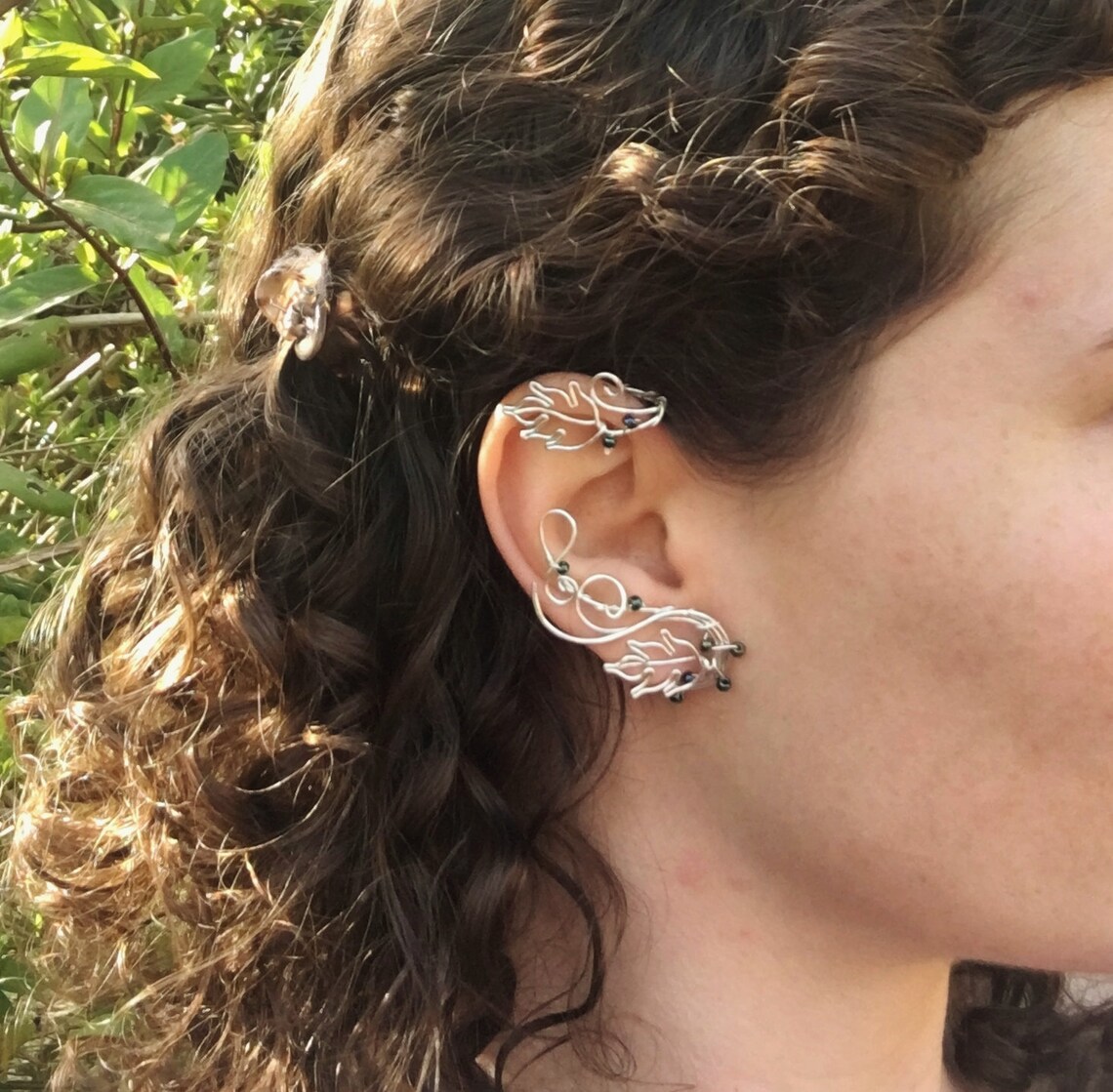 Leaf Ear Cuffs. Leaf Ear Wraps. Vine Ears Cuffs. Green Ear Etsy