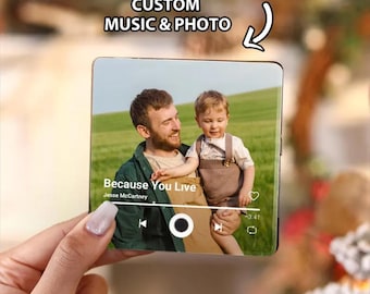 Personalized Music Fridge Magnet , Custom Whole-Song Magnet with Photo , Anniversary Keepsake Gift for Boyfriend, Husband, Dad