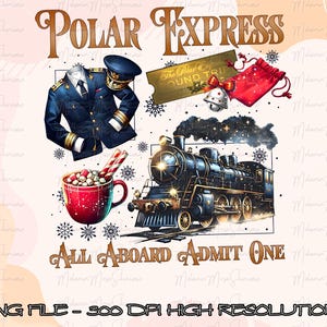 De Polar Express kerst png-bundel, Believe Christmas, Noordpool magie png, vintage kerst png, kerstfilm, vrolijk kerstfeest