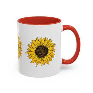 Sunflower Accent Coffee Mug - Floral Drinkware for Garden Lovers, Perfect for Gifts, Home Decor, and Mother&#39;s Day