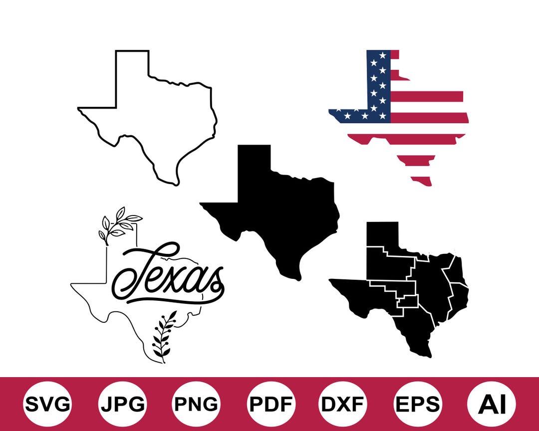 Texas Outline Svg Png, Vector Cut Files, Texas Svg, Silhouette Shape ...