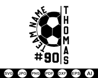Voetbalteam Svg Png, voetbalspeler sjabloon, voetbal moeder Svg, voetbalshirt Svg, gepersonaliseerd shirt, team Jersey Svg, gesneden bestand voor Cricut