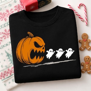 Halloween Costume Svg Png, Spooky Season Svg, Trendy Halloween, Pumpkin Chasing Ghost, Fall Vibes, Funny Boo Ghost Shirt, Digital Download